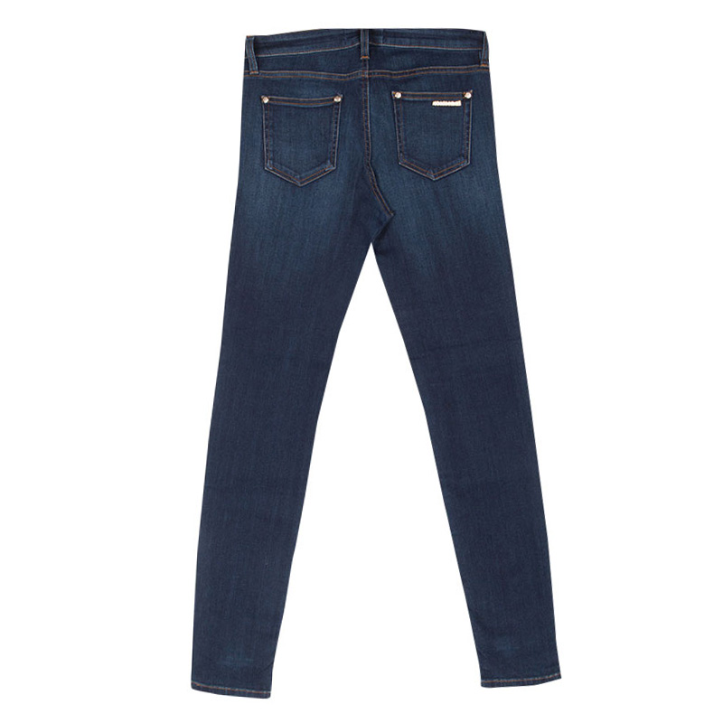

Roberto Cavalli Indigo Dark Wash Faded Effect Denim Slim Fit Stretch Jeans, Blue