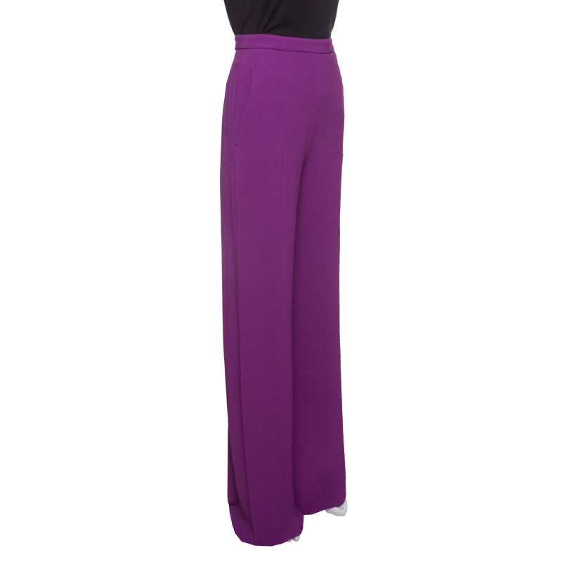 

Roberto Cavalli Purple High Waist Wide Leg Trousers