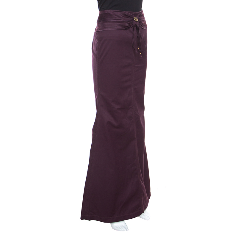 

Roberto Cavali Purple Denim Flared Maxi Skirt