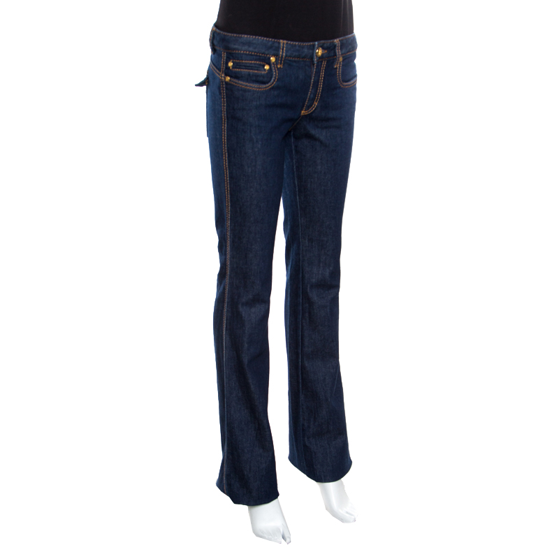 

Roberto Cavalli Indigo Dark Wash Denim Boot Cut Jeans, Blue