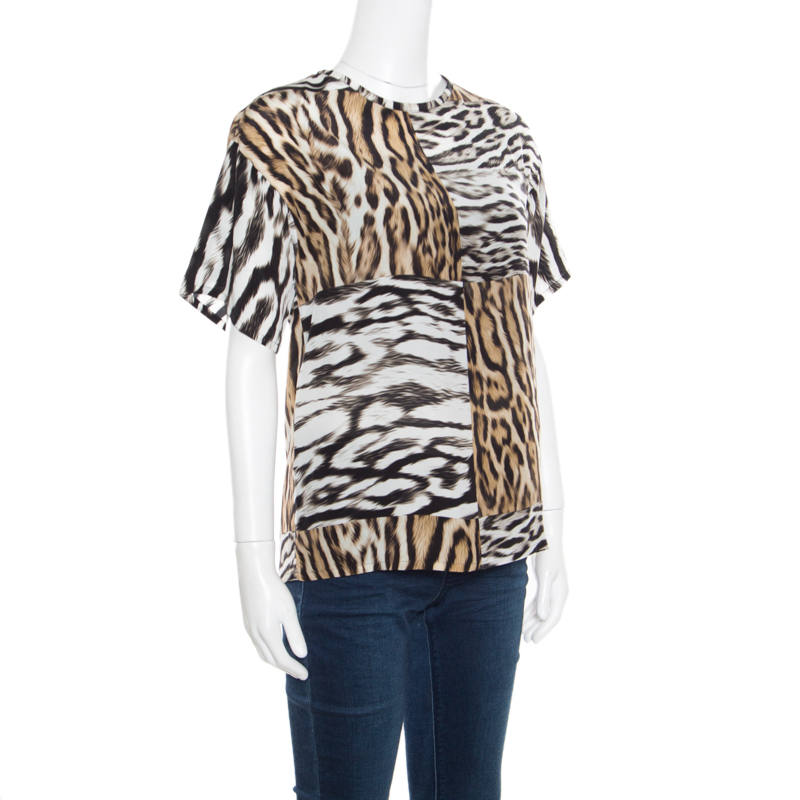 

Roberto Cavalli Animal Printed Short Sleeve Top, Multicolor