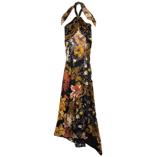 Roberto Cavalli Floral Print Halter Neck Dress Size S
