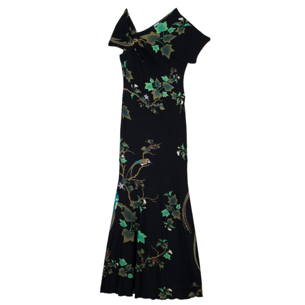 Pre Owned Roberto Cavalli Floral Maxi Dress M