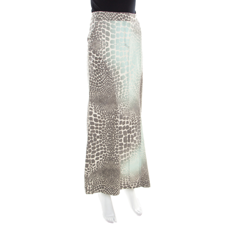 

Roberto Cavalli Multicolor Animal Printed Cotton Maxi Skirt