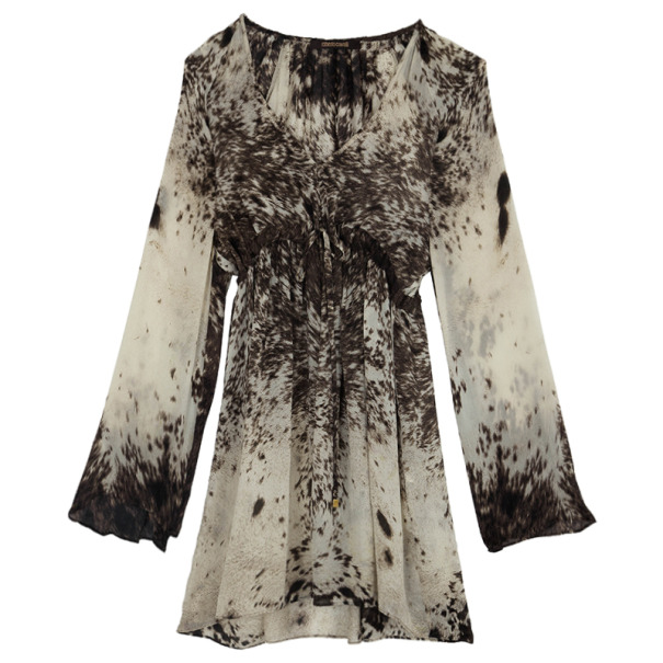 مملوكة مسبقًا Roberto Cavalli Printed Long Sleeve Top Size M