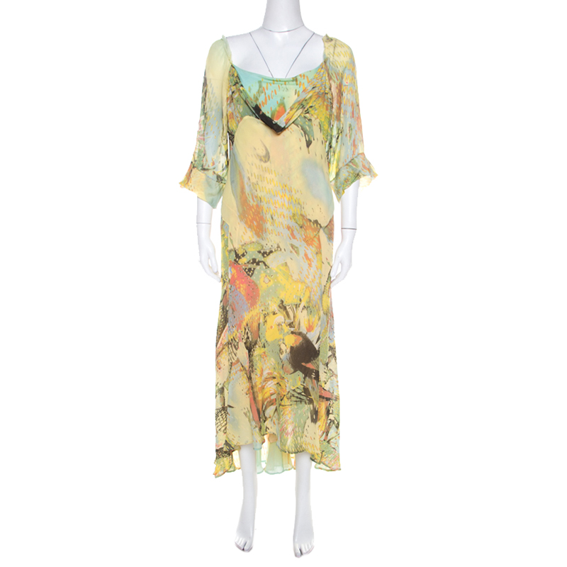 roberto cavalli yellow dress
