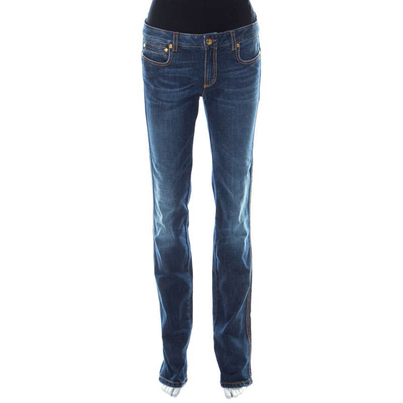 Roberto Cavalli Blue Medium Wash Denim Slim Fit Jeans M