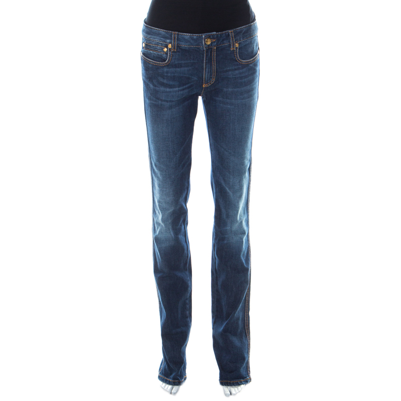 Pre Owned Roberto Cavalli Blue Medium Wash Denim Slim Fit Jeans M