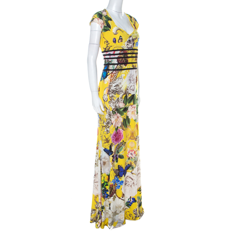 

Roberto Cavalli Yellow Floral Wonderland Print Dress