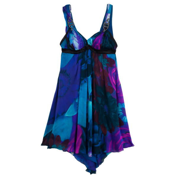 Pre Owned Roberto Cavalli Silk Chiffon Baby Doll Dress S