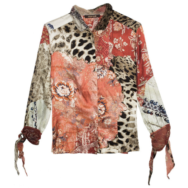 مملوكة مسبقًا Roberto Cavalli Silk Printed Shirt L