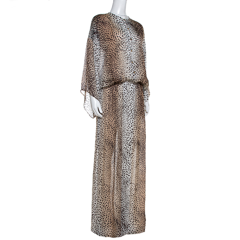 

Roberto Cavalli Brown Animal Print Maxi Dress