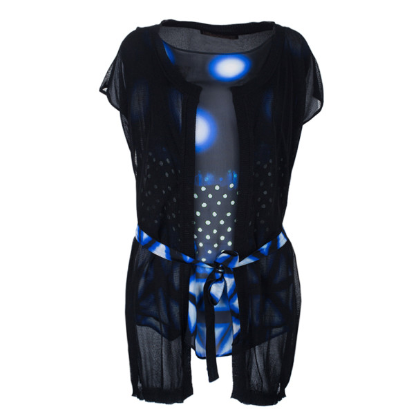 Pre Owned Roberto Cavalli Polka Print Knit Top