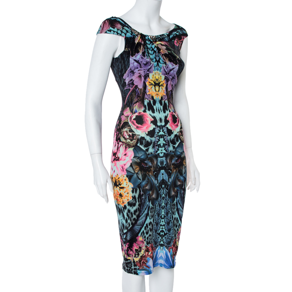 

Roberto Cavalli Multicolor Print Midi Dress