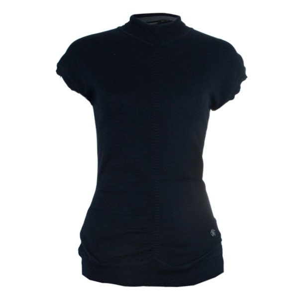 Pre Owned بلوزة روبرتو كافالي سوداء مغزولة برقبة  ضيقة M