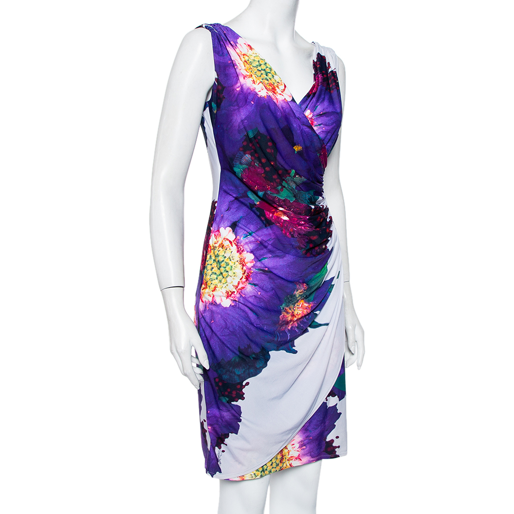 

Roberto Cavalli Multicolor Printed Jersey Sleeveless Mini Dress