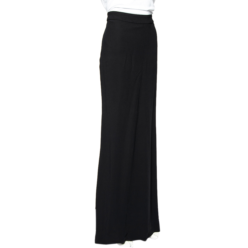 

Roberto Cavalli Black Crepe Maxi Skirt