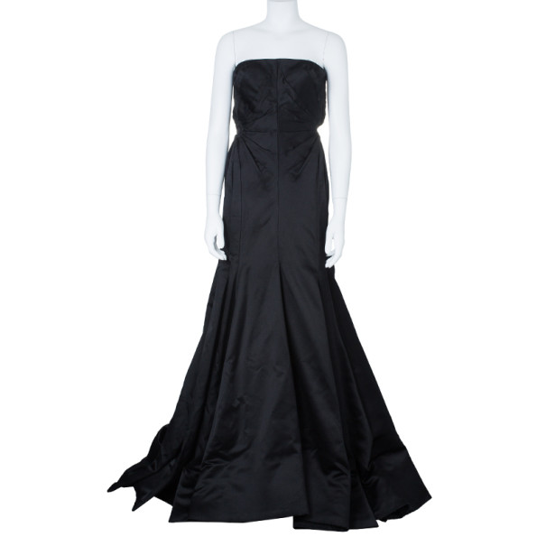 

Roberto Cavalli Black Silk Evening Gown