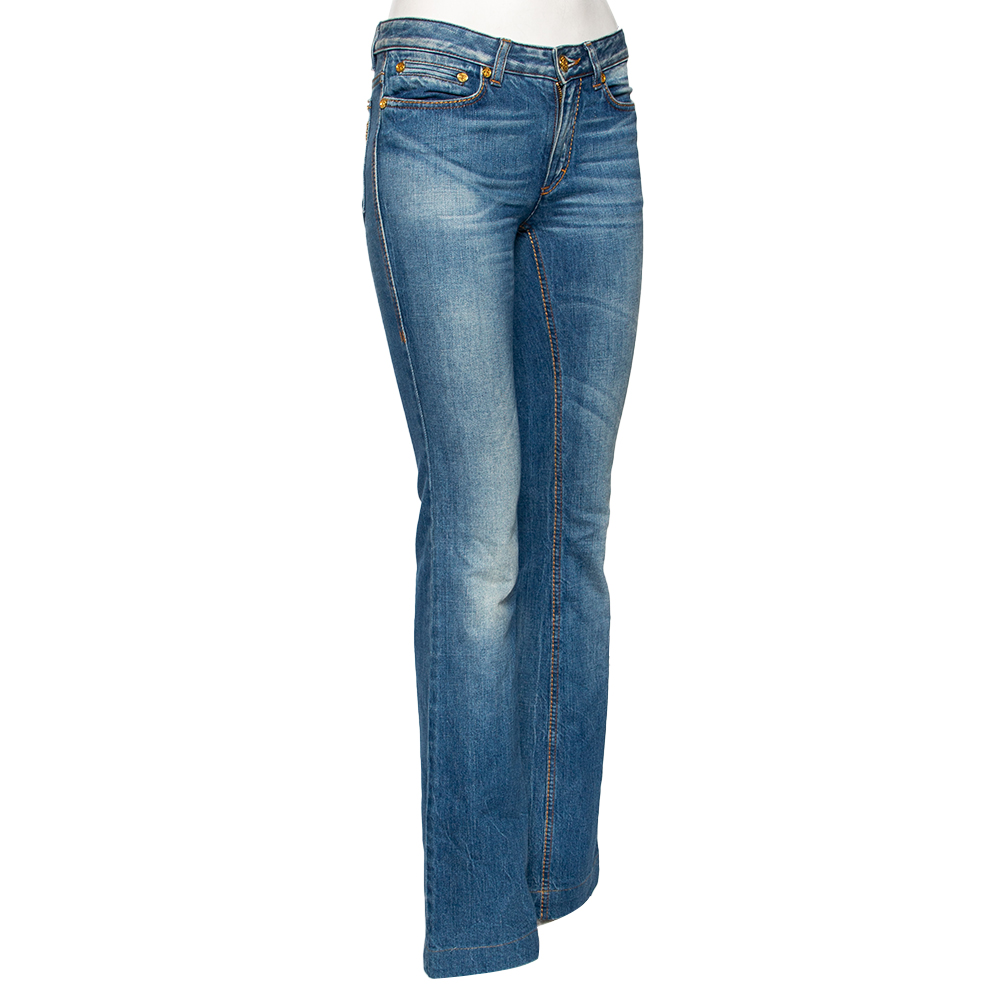 

Roberto Cavalli Blue Faded Effect Denim Jeans