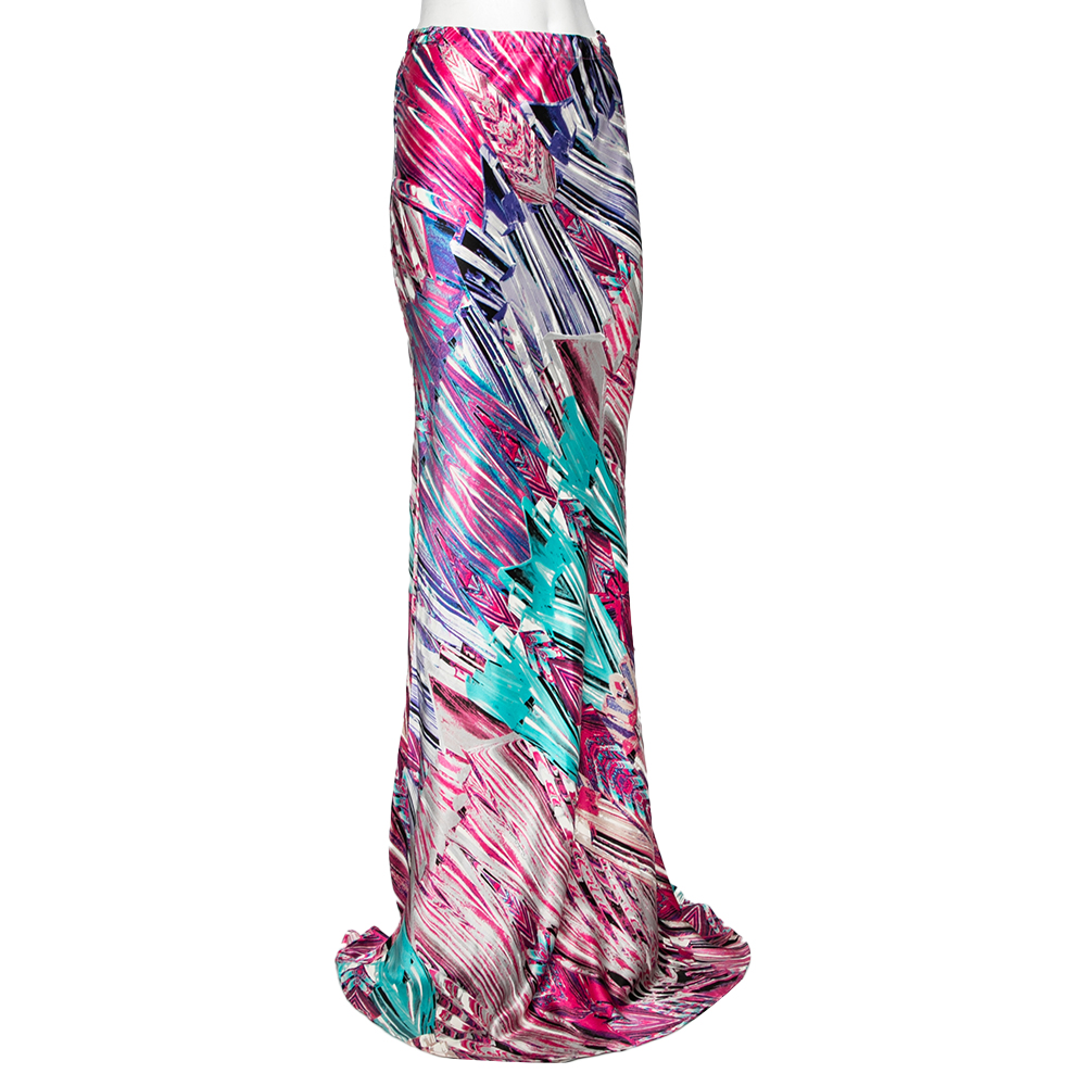 

Roberto Cavalli Multicolored Printed Silk Maxi Skirt, Multicolor