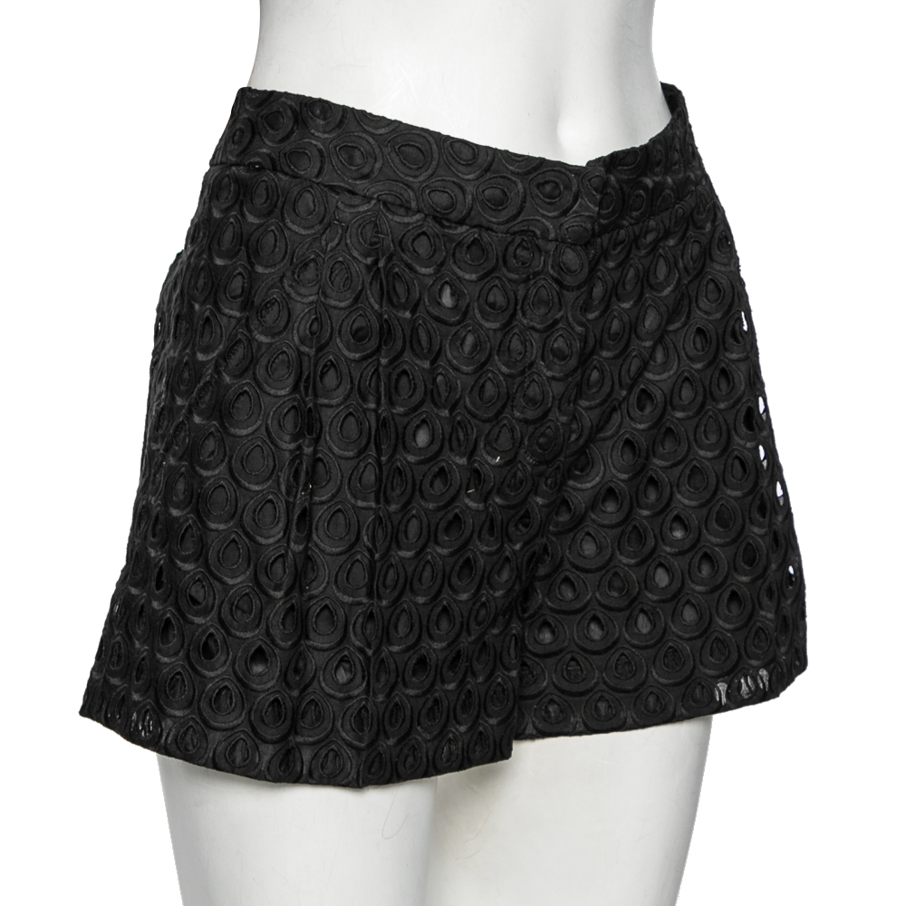 

Roberto Cavalli Black Cutwork Cotton Shorts