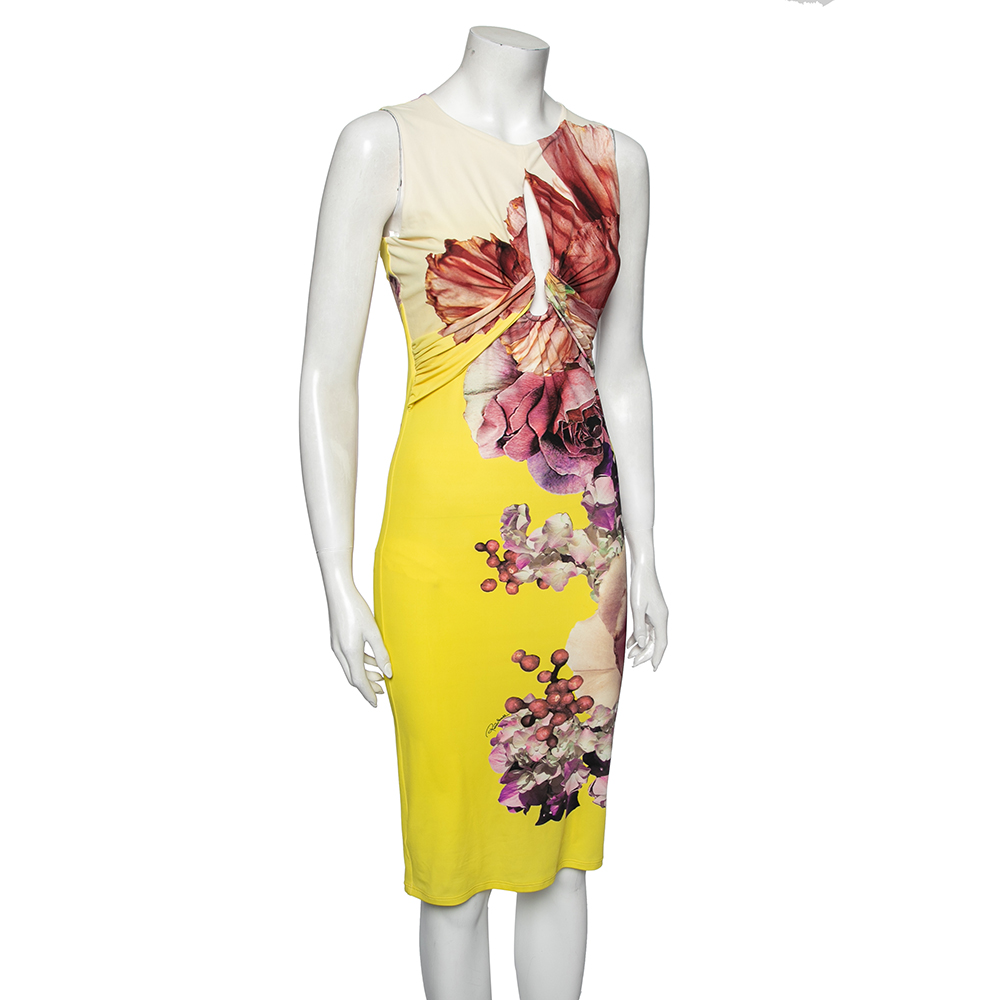 

Roberto Cavalli Multicolor Printed Jersey Sleeveless Sheath Dress