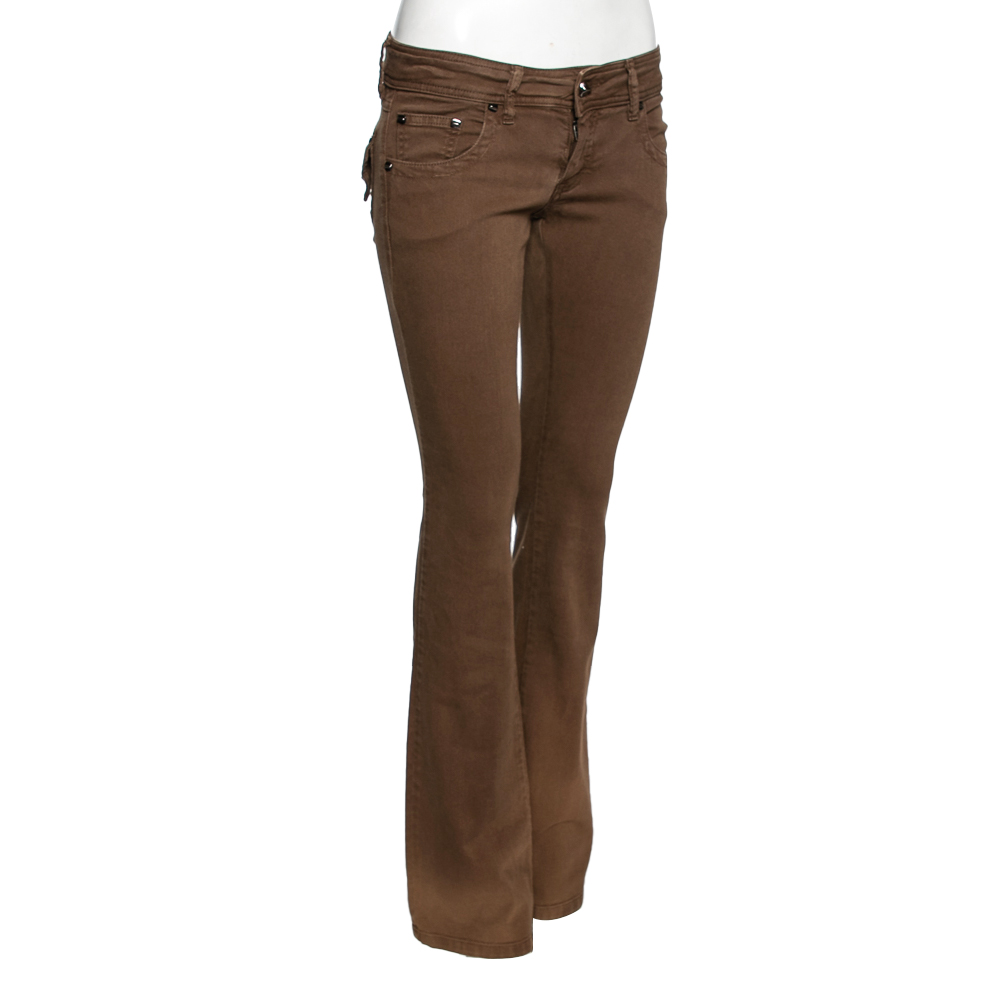 

Roberto Cavalli Olive Green Cotton Straight Pants