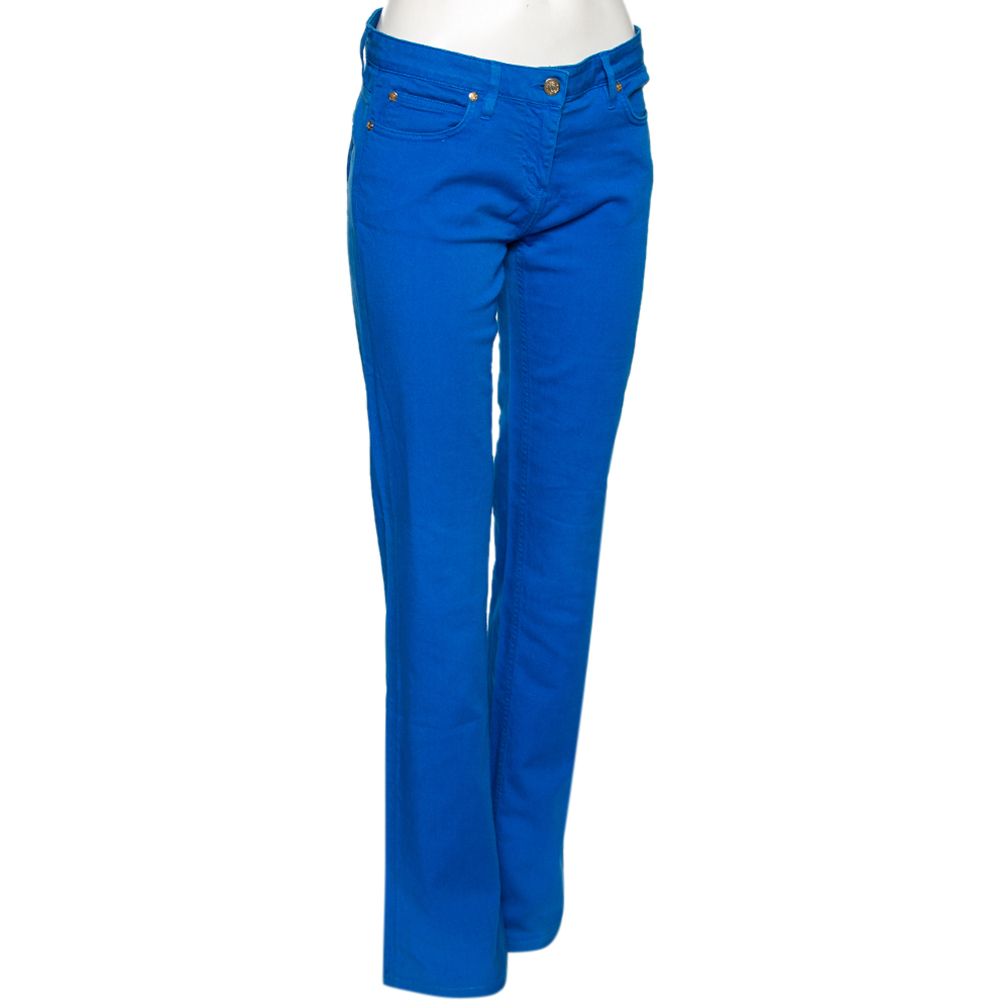 

Roberto Cavalli Blue Denim Embroidered Back Pocket Jeans