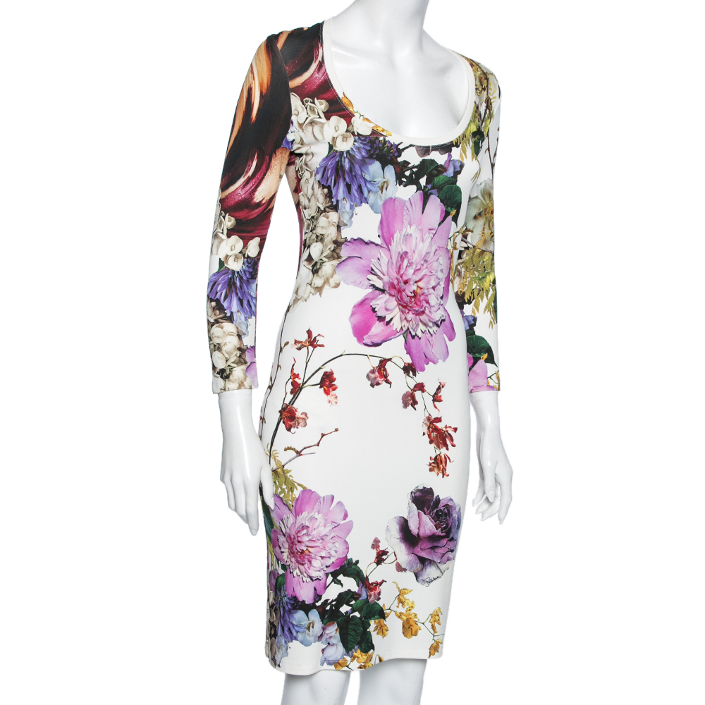 

Roberto Cavalli Multicolor Floral Printed Jersey Dress