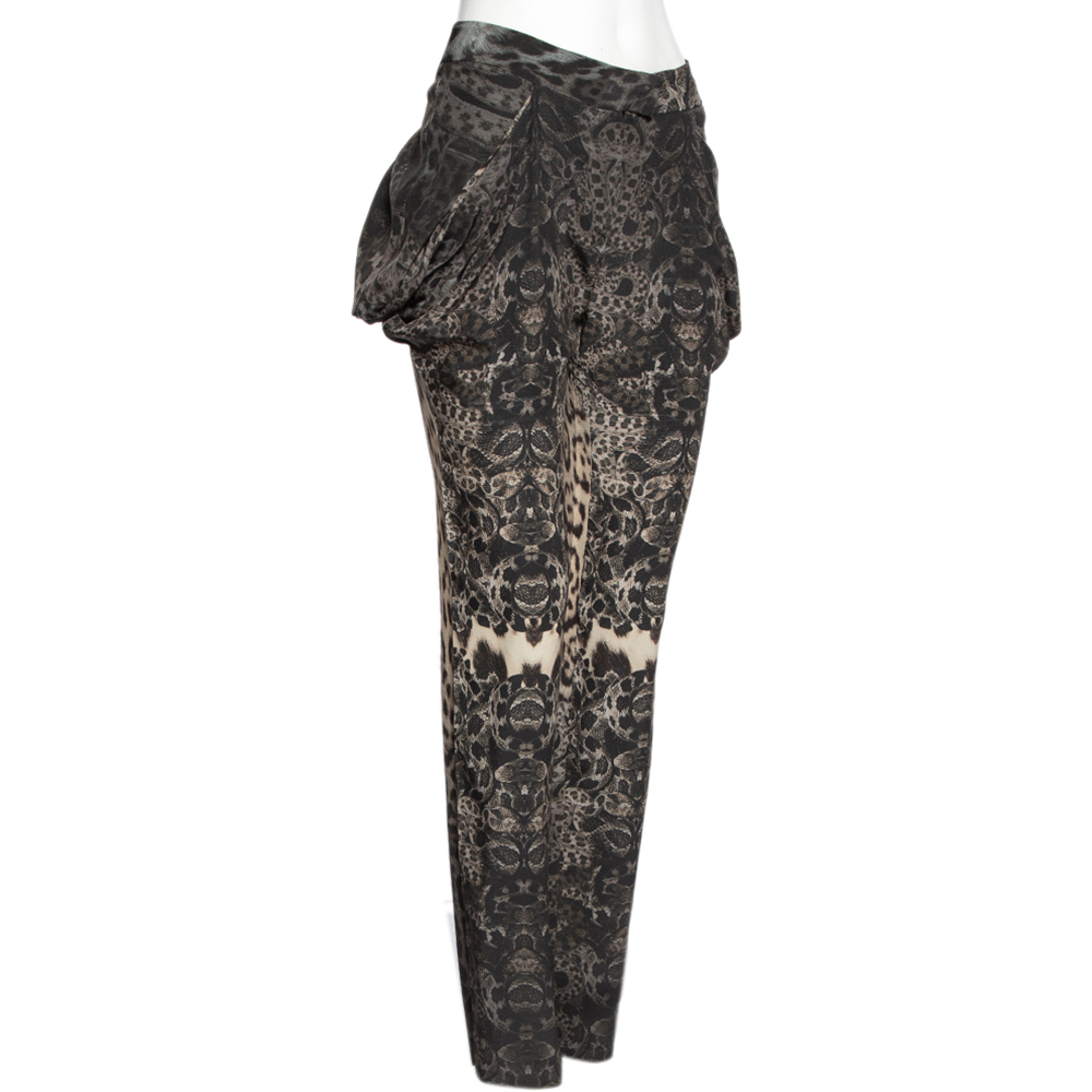 

Roberto Cavalli Multicolor Printed Silk Draped Trousers