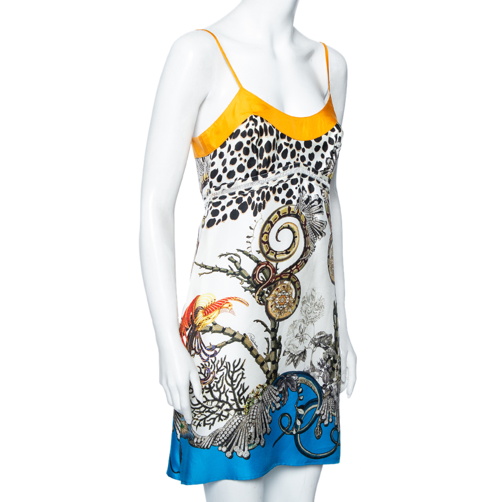 

Roberto Cavalli Multicolor Printed Silk Sleeveless Dress