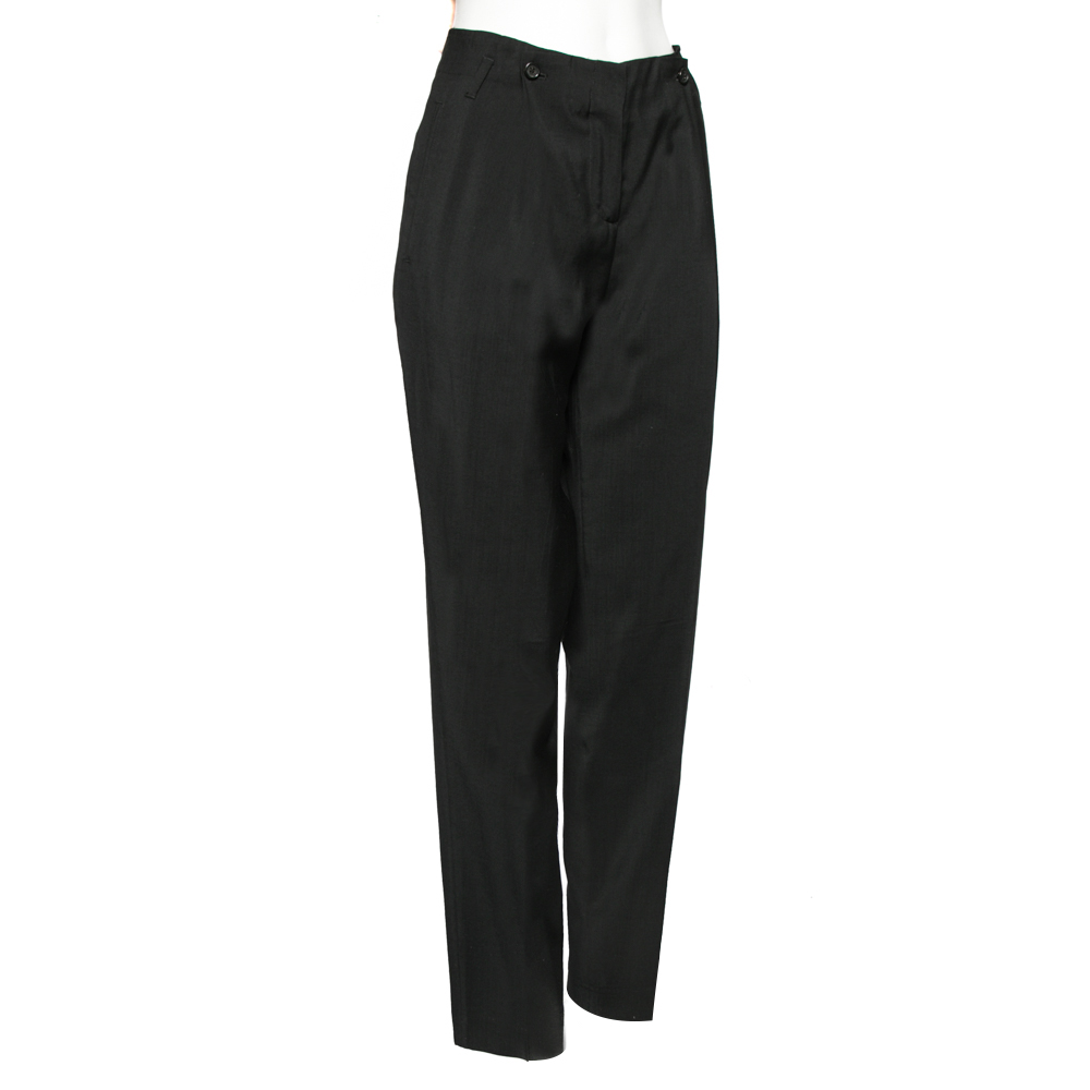 

Roberto Cavalli Black Wool Tailored Trousers