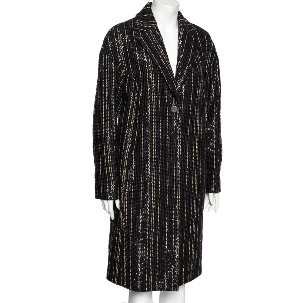 

Roberto Cavalli Purple Tweed Single Breasted Coat