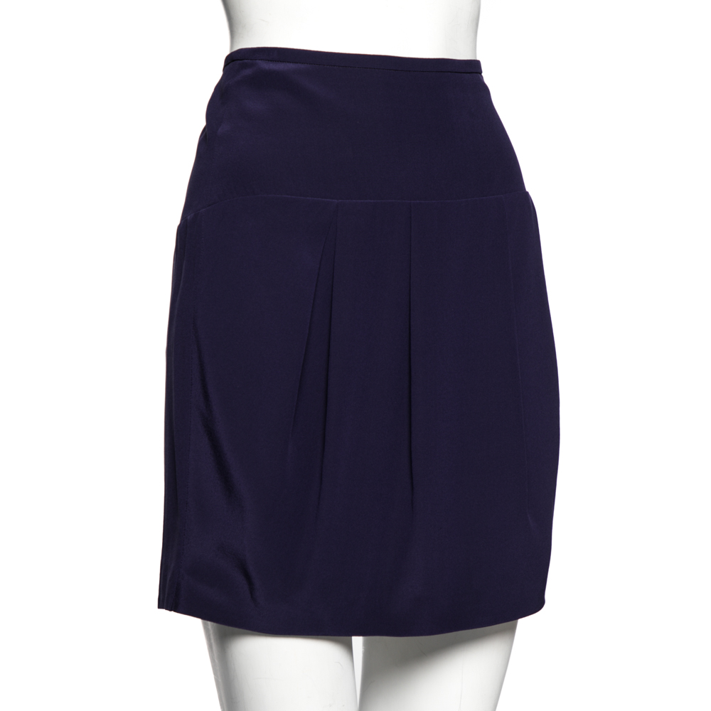 

Roberto Cavalli Purple Silk Pleated Mini Skirt