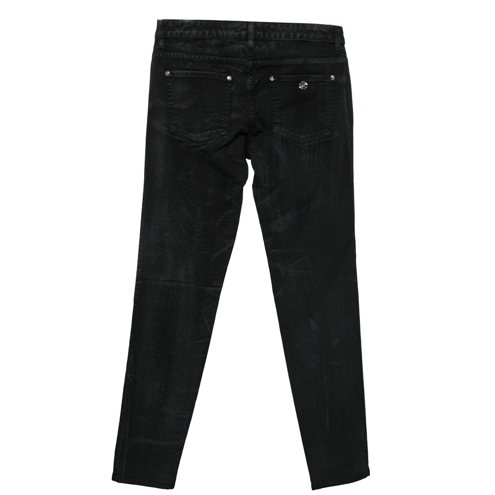 

Roberto Cavalli Black Printed Embellished Denim Jeans