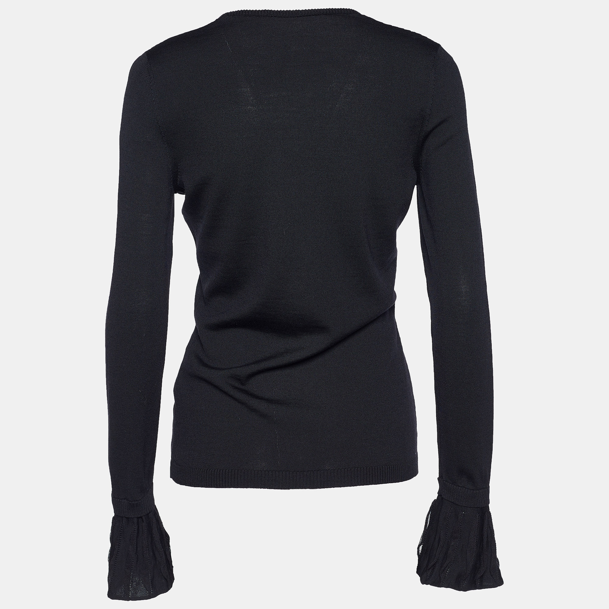 

Roberto Cavalli Black Knit V-Neck Long Sleeve Top