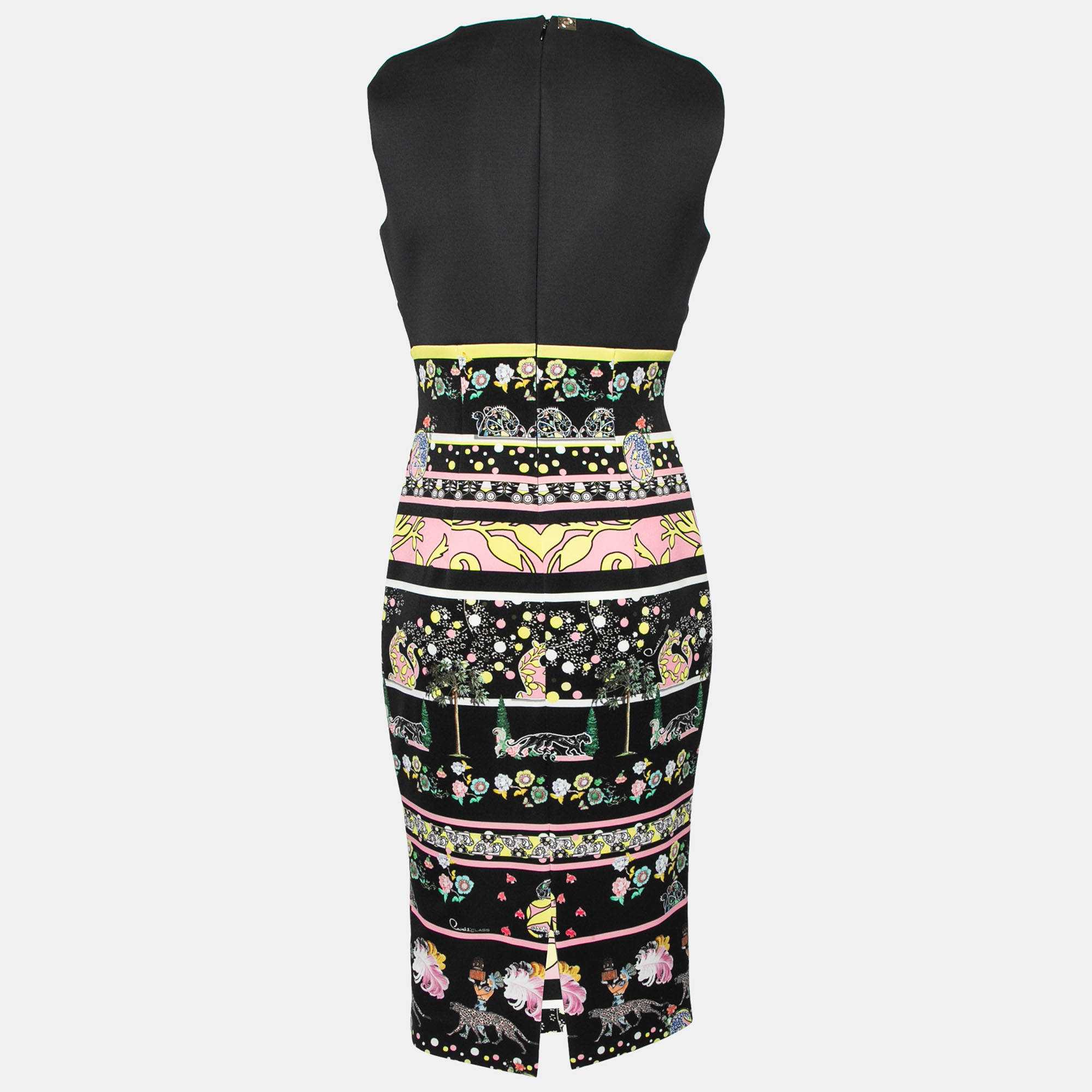 

Cavalli Class Black Floral Printed Synthetic Sleeveless Dress