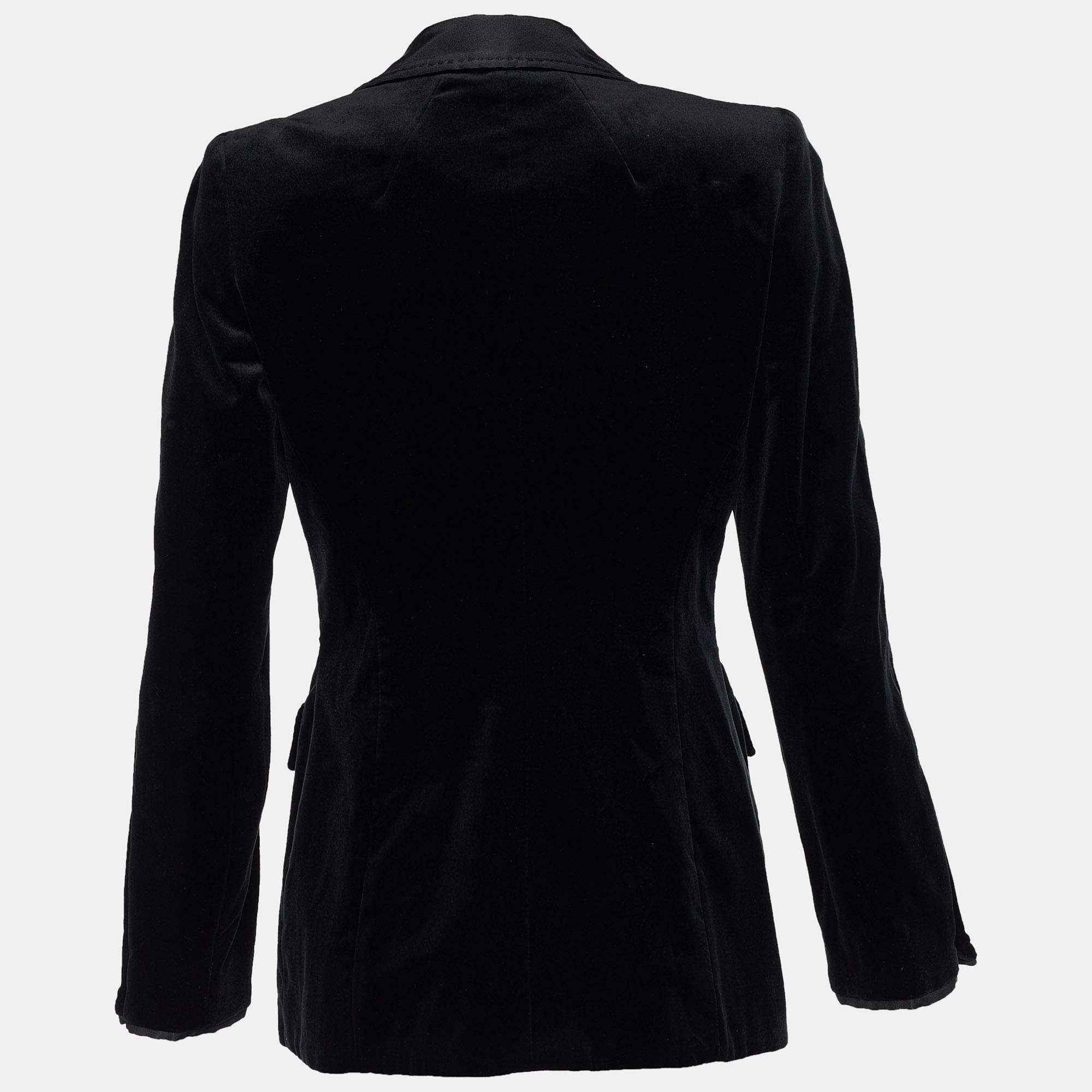 

Roberto Cavalli Black Velvet Button Front Jacket