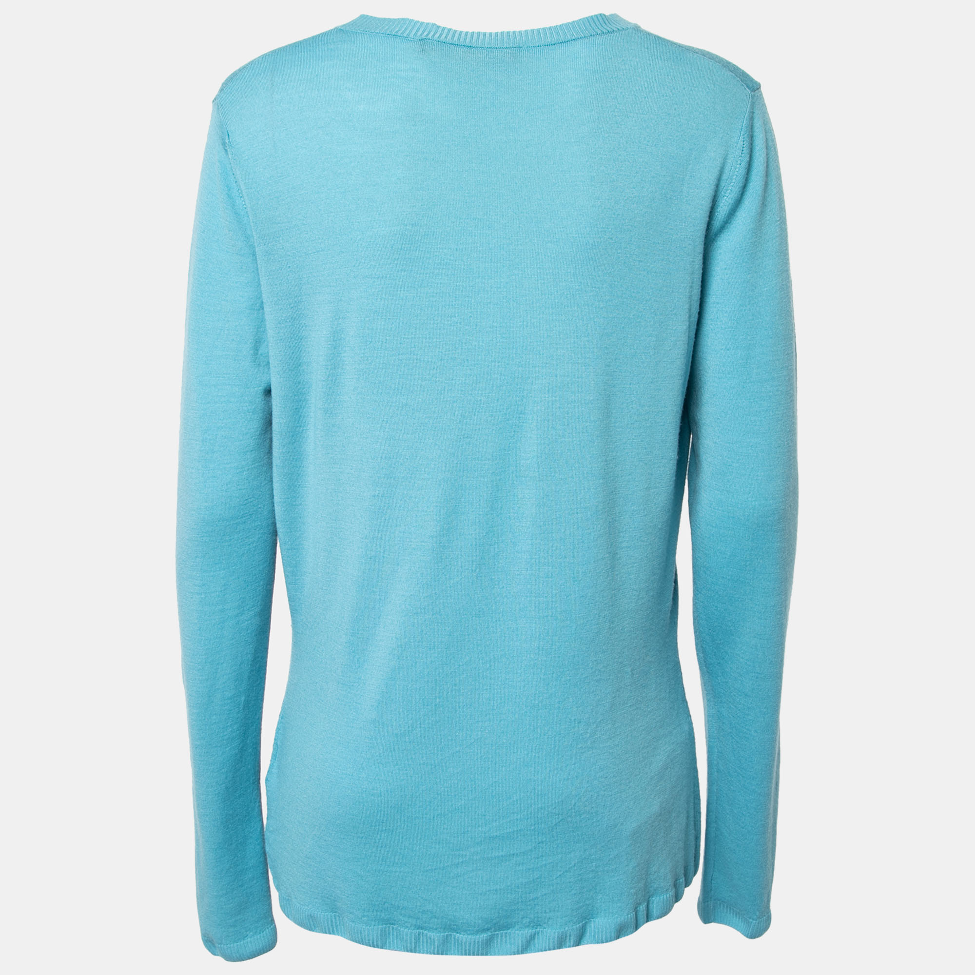 

Roberto Cavalli Blue Wool Button Front Sweater