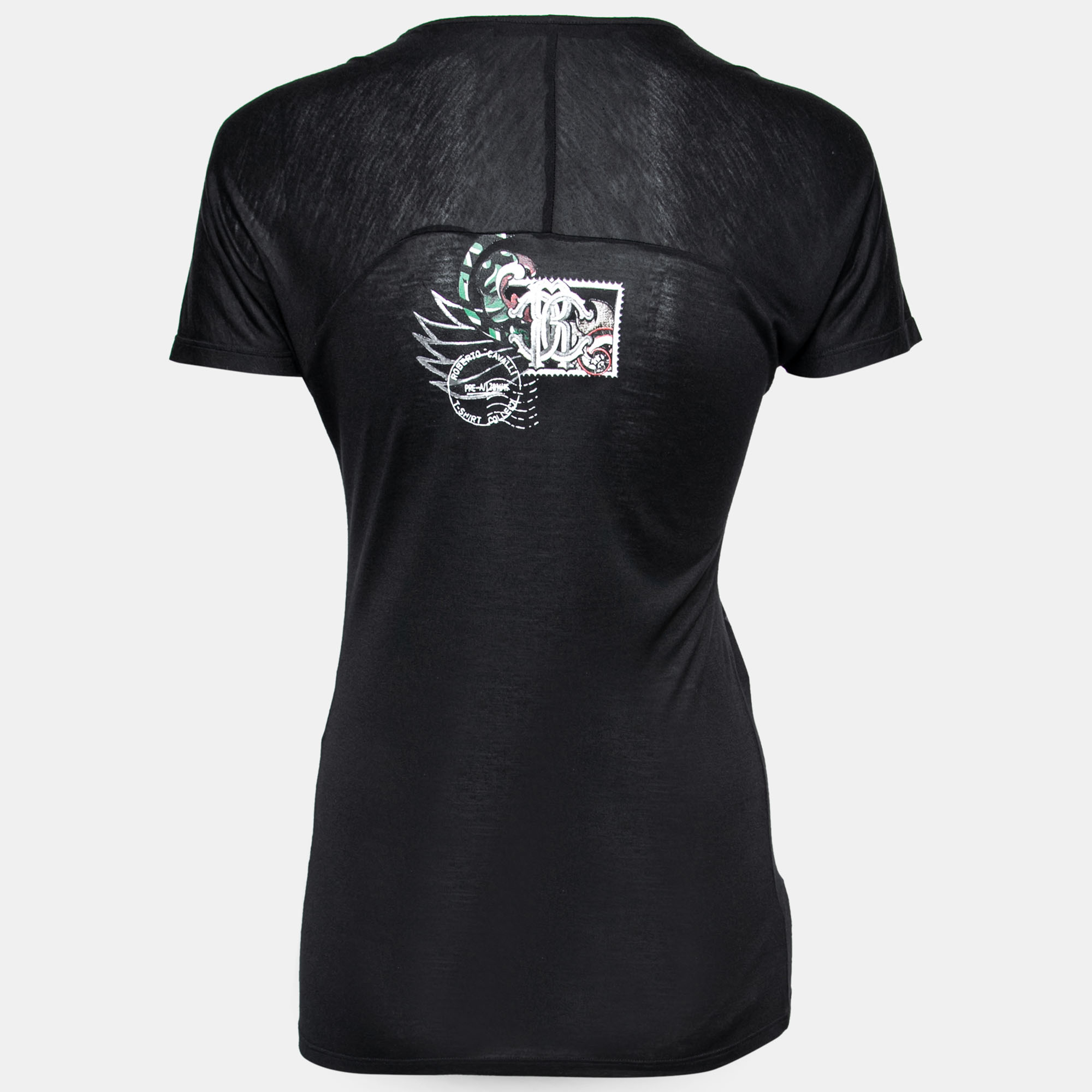 

Roberto Cavalli Black Graphic Print Jersey T-Shirt