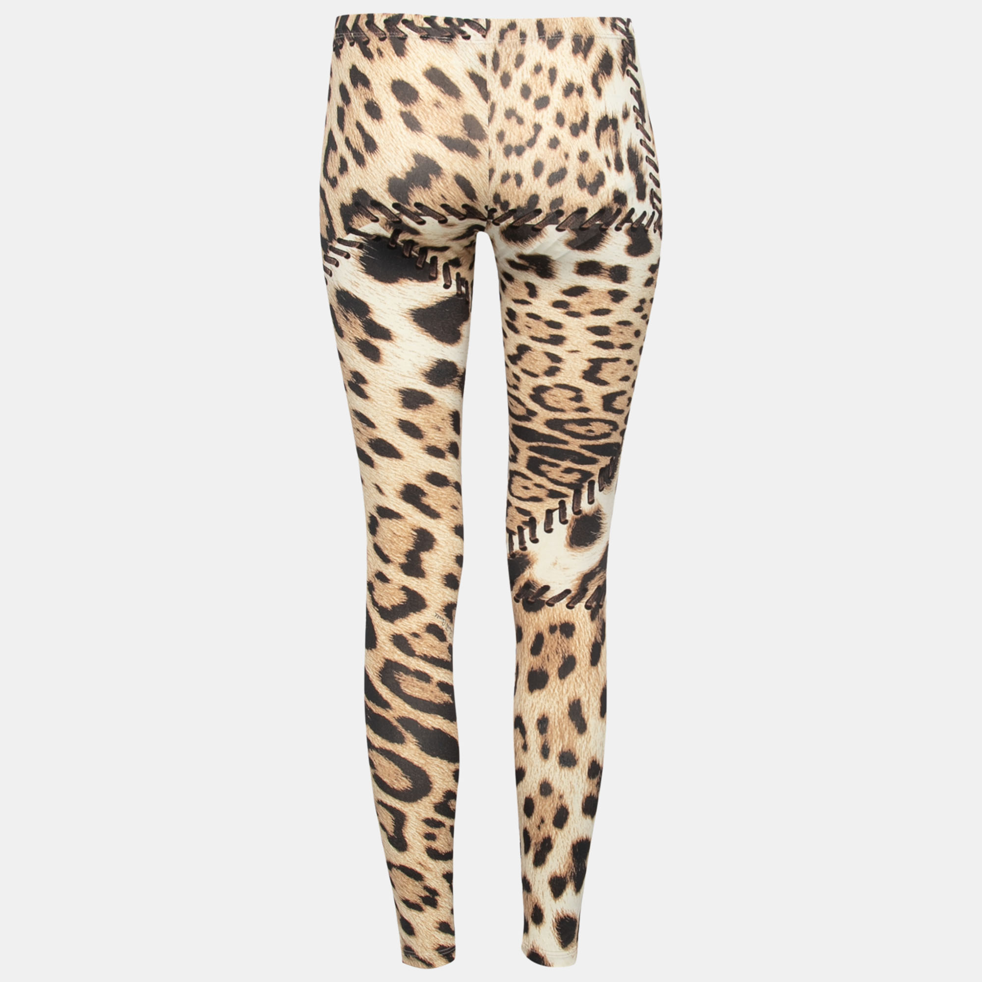 

Roberto Cavalli Beige Leopard Print Stretch Knit Leggings