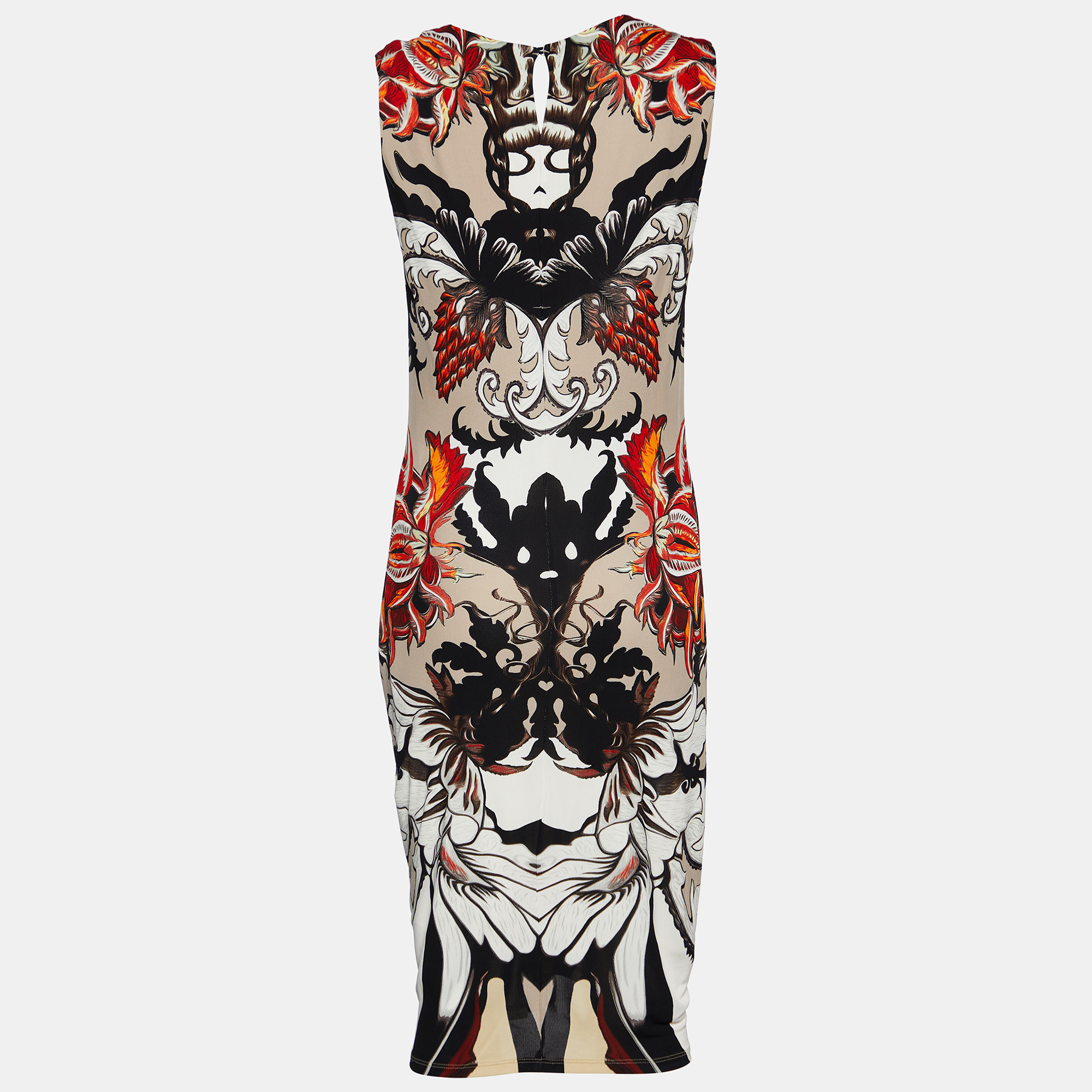 

Roberto Cavalli Beige Floral Print Jersey Sleeveless Dress