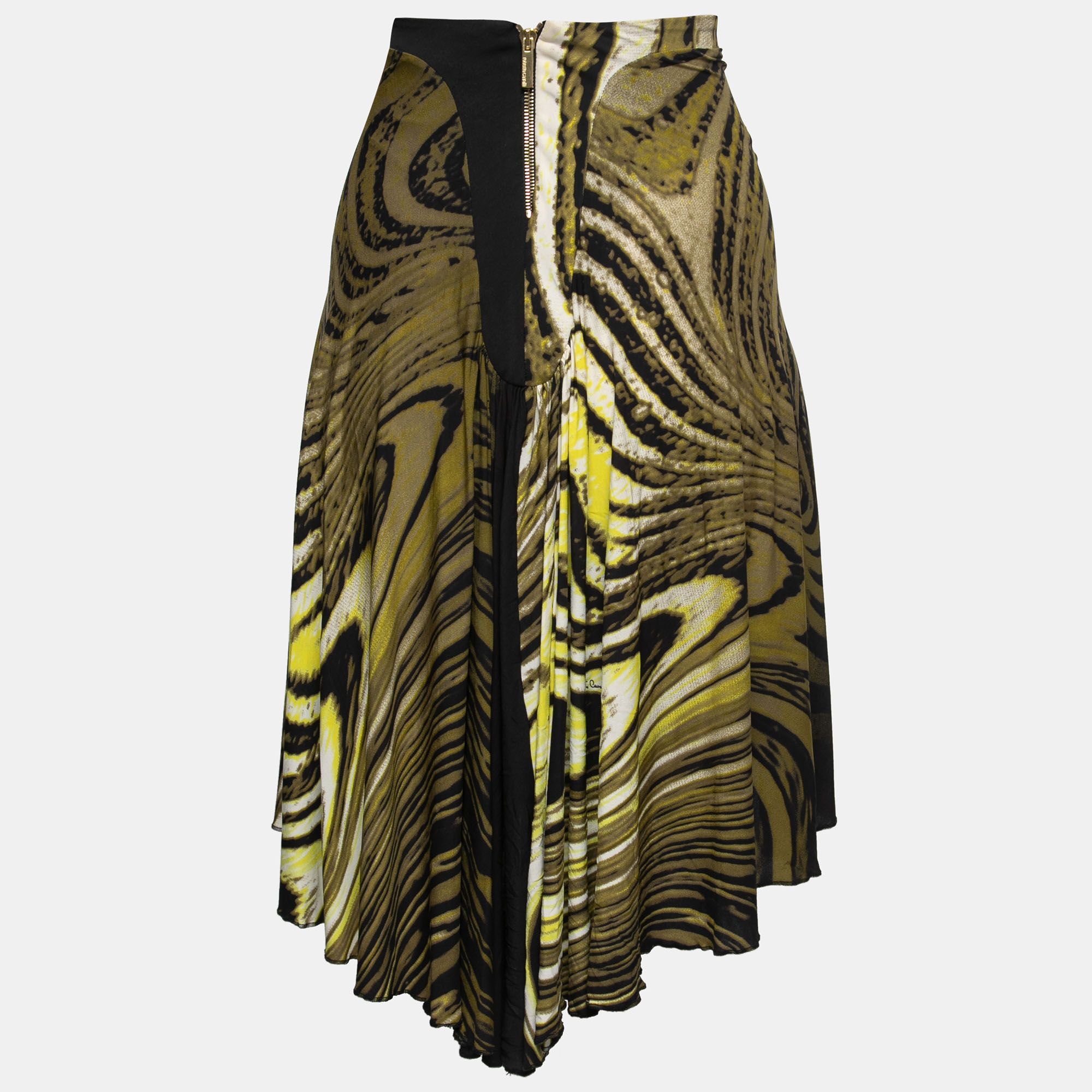 

Roberto Cavalli Multicolor Printed Stretch Crepe Skirt