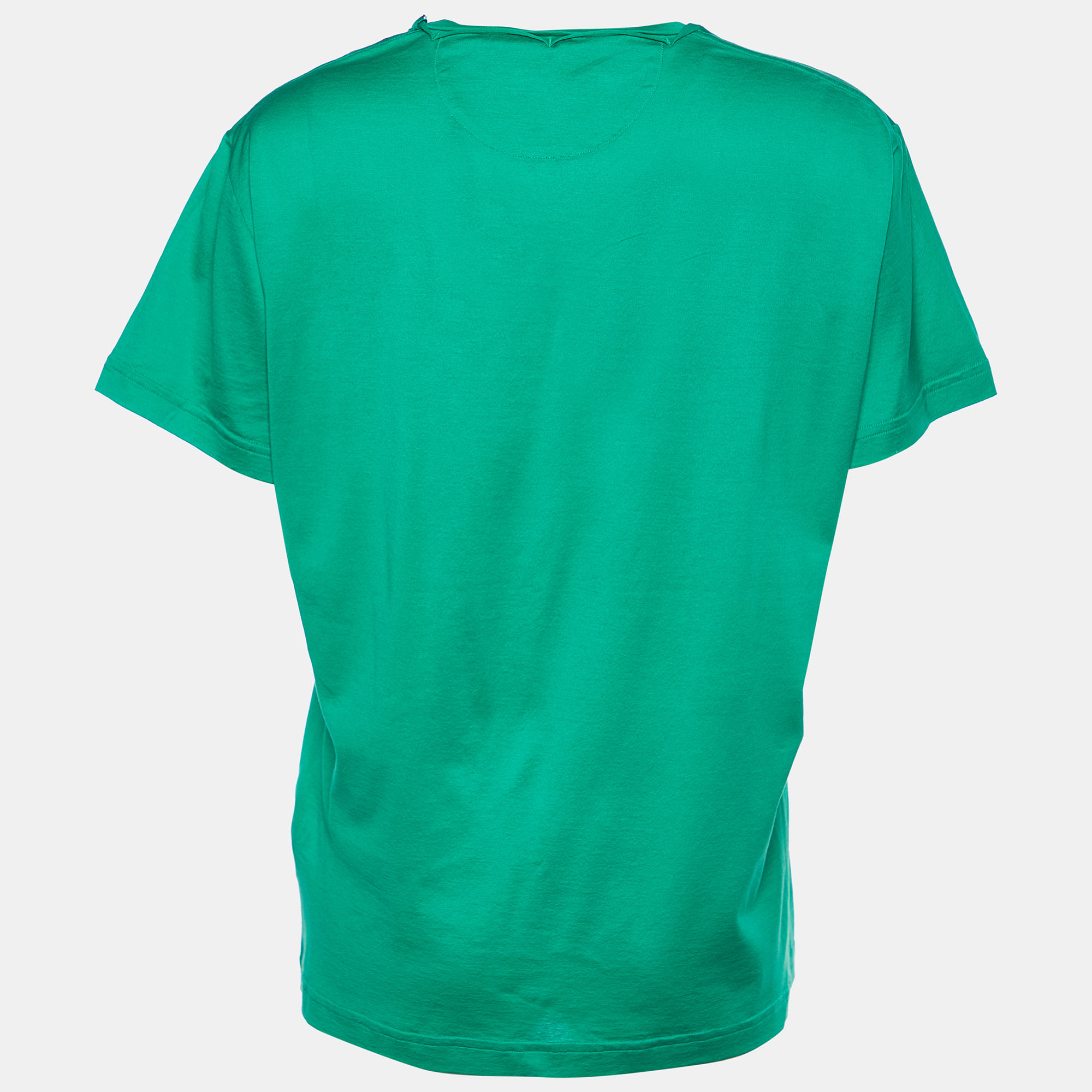 

Roberto Cavalli Green Abstract Print Cotton Crew Neck T-Shirt