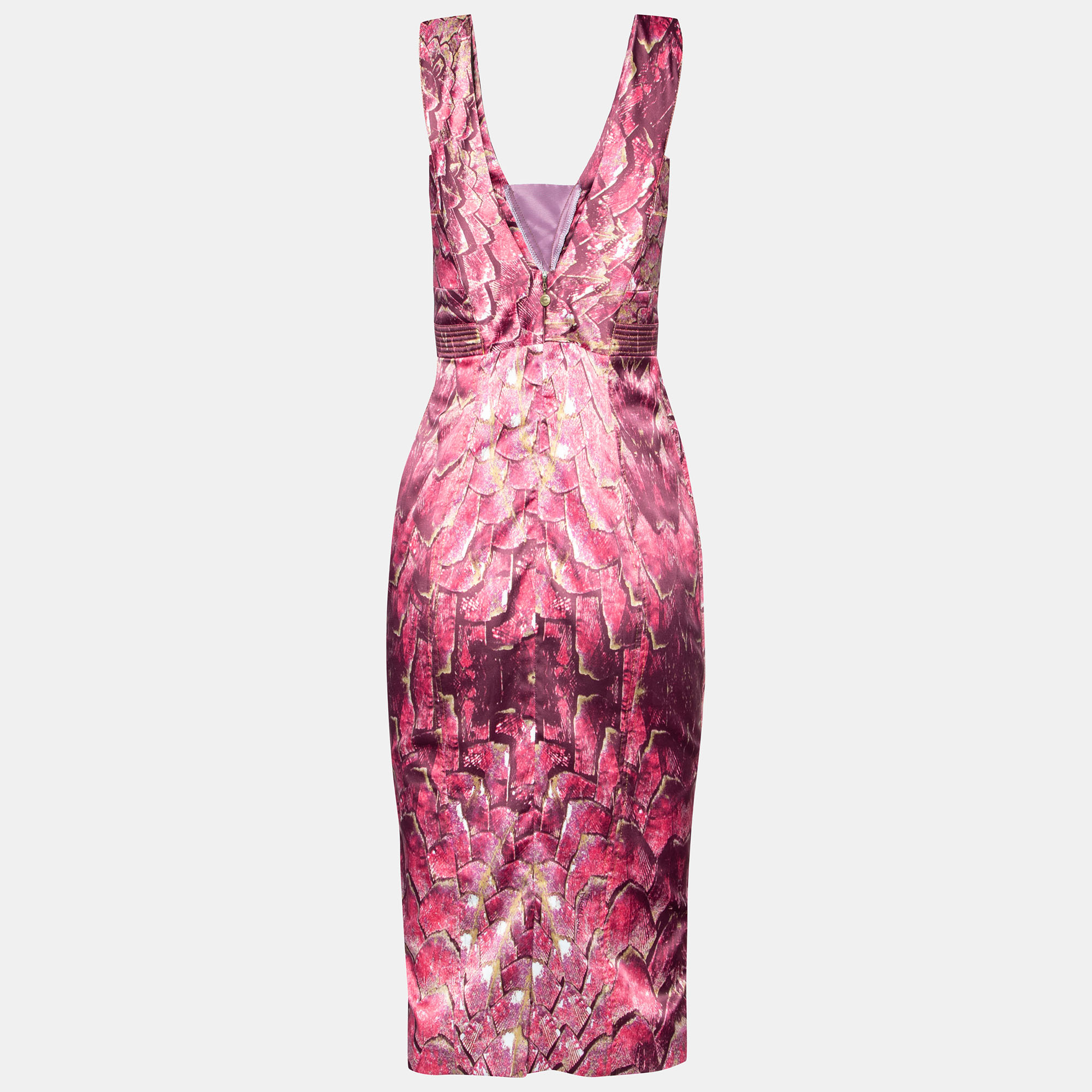 

Roberto Cavalli Pink Printed Satin Sleeveless Mini Dress