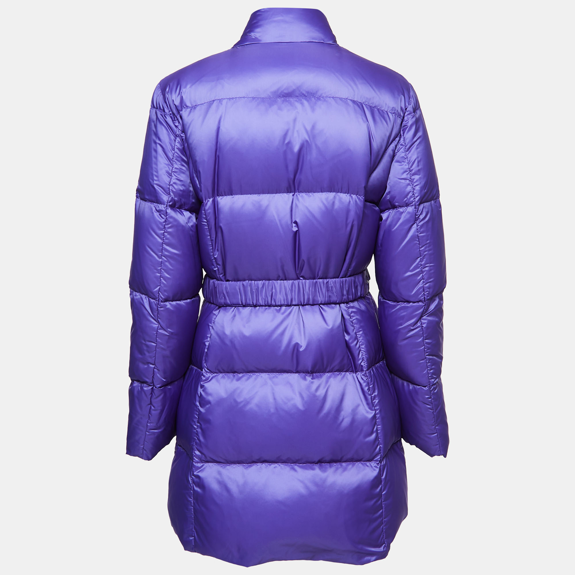 

Roberto Cavalli Purple Quilted Synthetic Zipper Puffer Coat