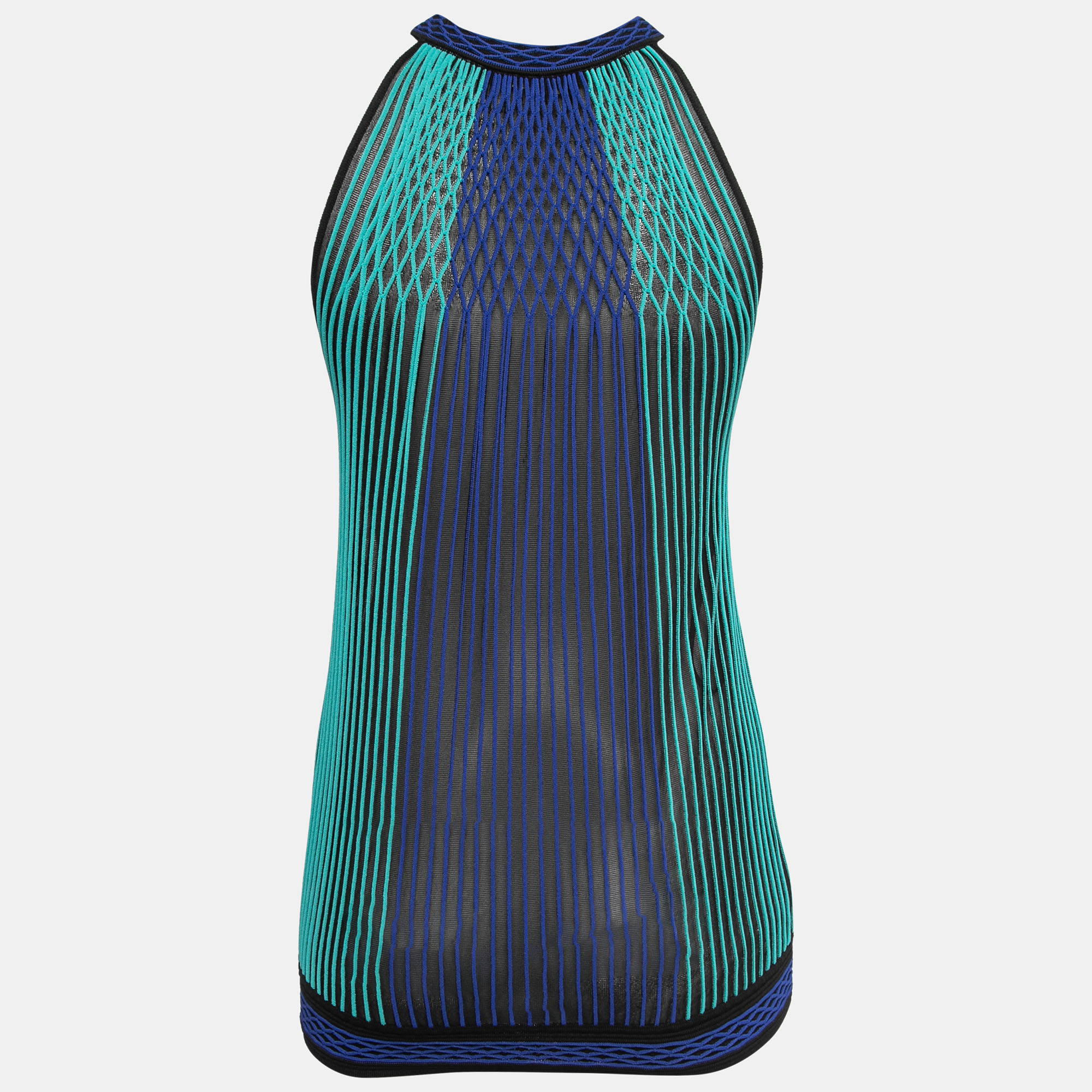 

Roberto Cavalli Multicolor Patterned Knit Halter Neck Top