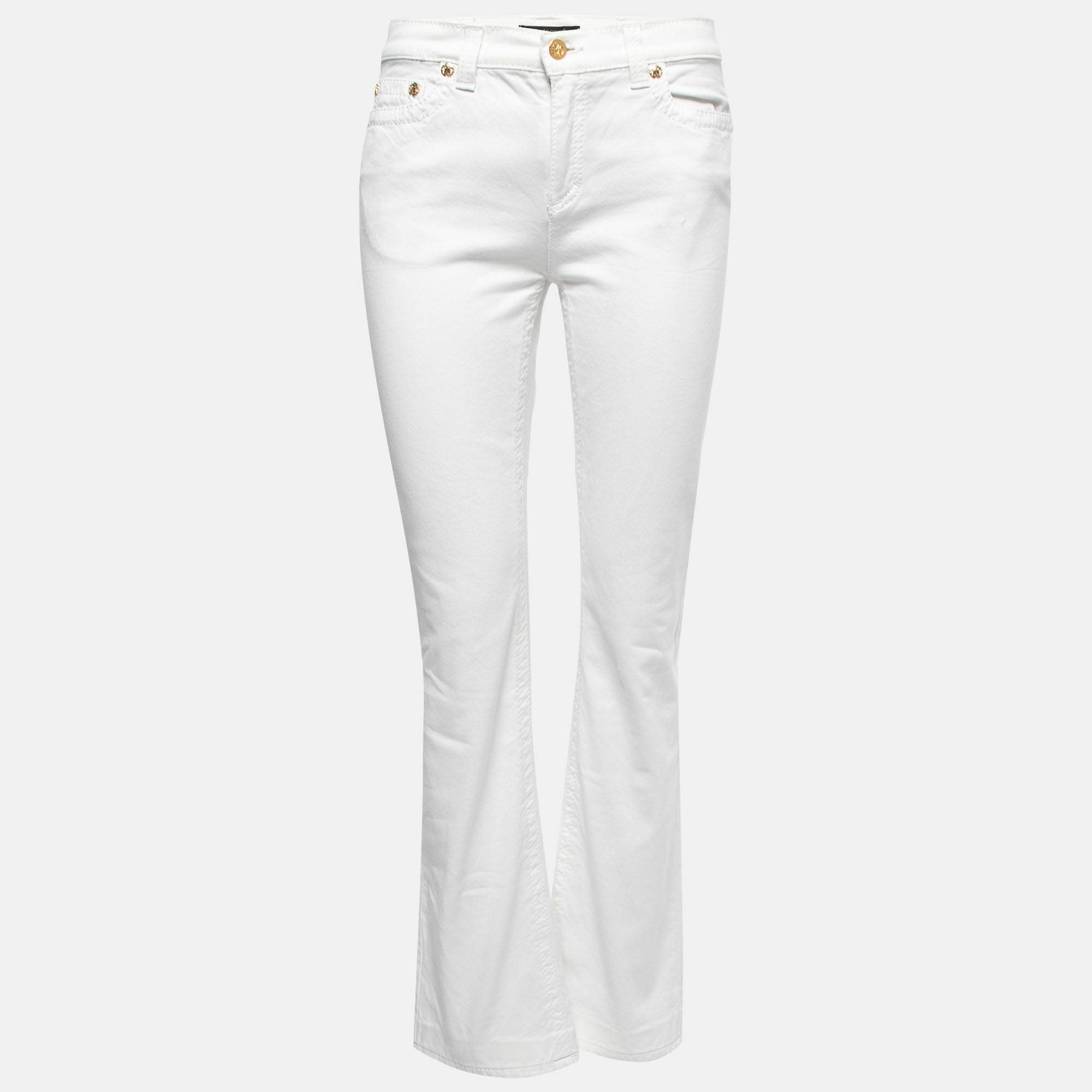 

Roberto Cavalli White Denim Flared Jeans  Waist 30