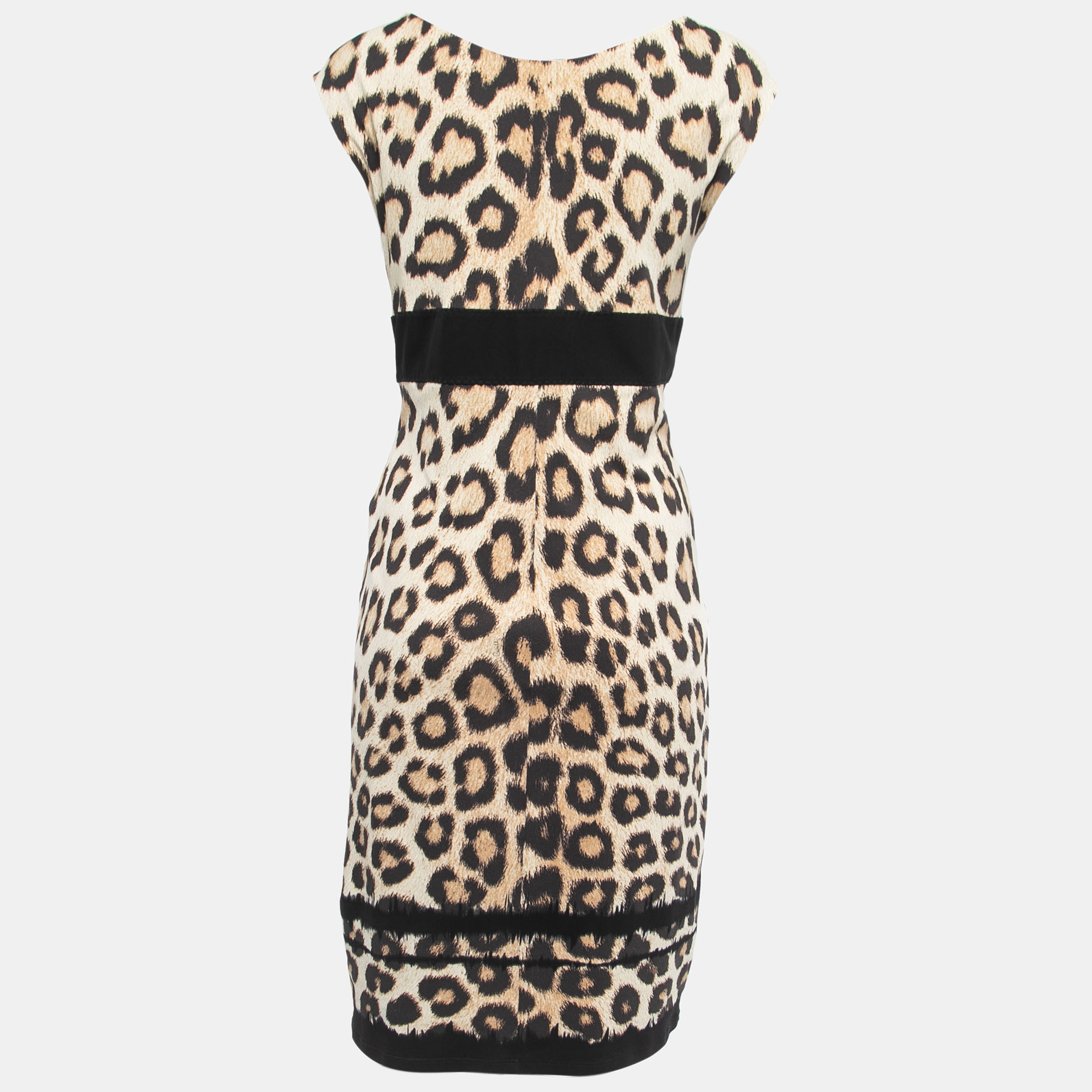 

Roberto Cavalli Beige Leopard Print Knit Sleeveless Short Dress