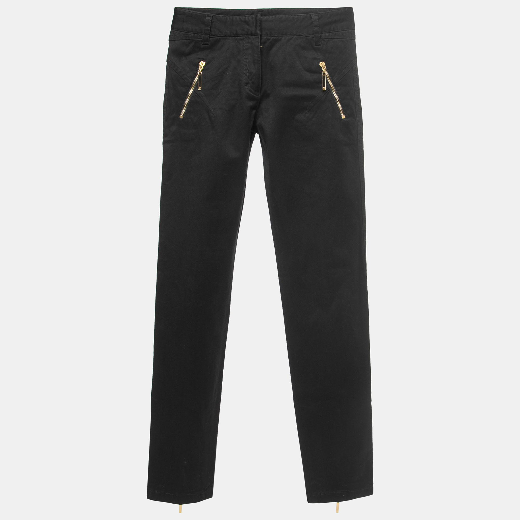 Pre-owned Roberto Cavalli Black Denim Zip Detail Jeans S Waist 28"